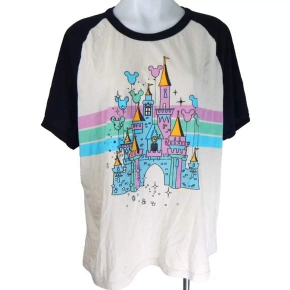 Disney Parks Cinderella Castle Raglan Sleeve Tee - Picture 1 of 3